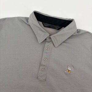 TravisMathew Mens Gray Pima Cotton Blend Golf Polo Shirt XL Winged Foo Golf Club